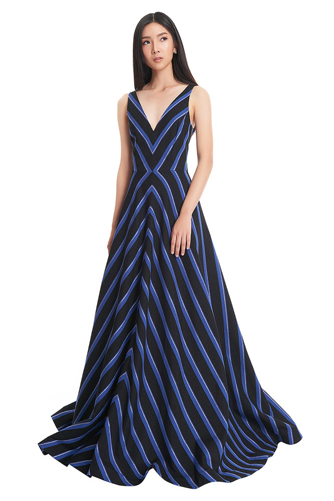 Halston heritage 2025 striped dress